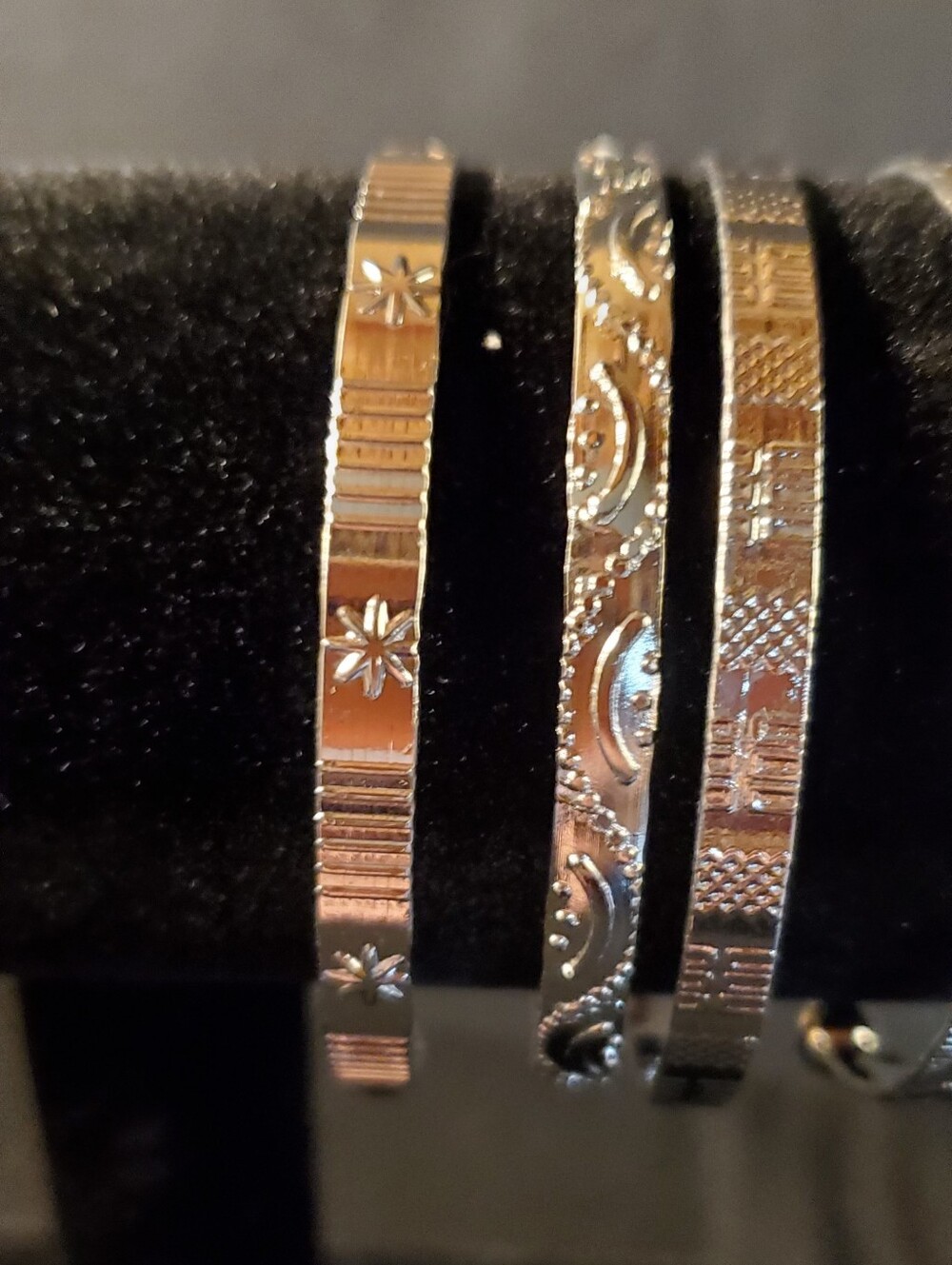 Complete 12-Piece Silver-Tone Stackable Bangle Set - Textured Boho Stack - Picture 5 of 9